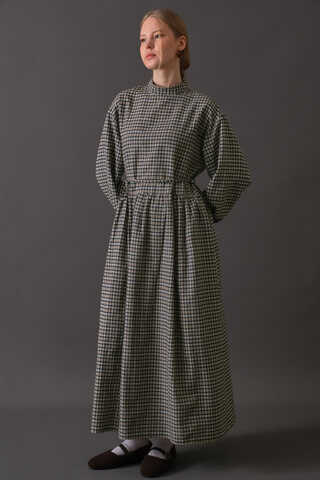 Dropped Shoulder Plaid Dress Mink - 5