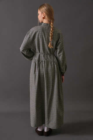 Dropped Shoulder Plaid Dress Mink - 13