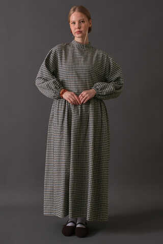 Dropped Shoulder Plaid Dress Mink - 11