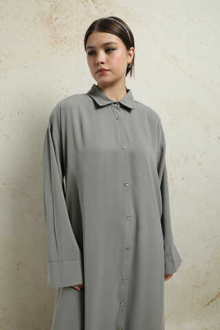Duble Kol Salaş Gömlek Gri - 2