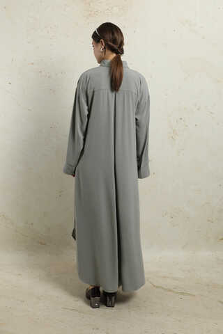 Duble Kol Salaş Gömlek Gri - 8