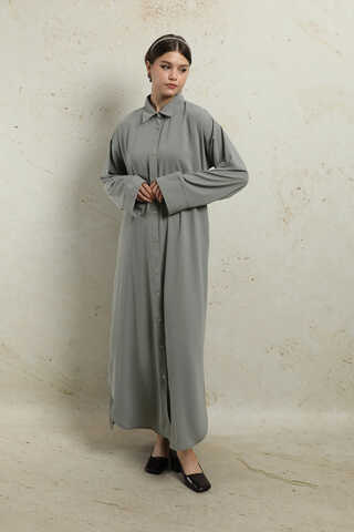 Duble Kol Salaş Gömlek Gri - 4