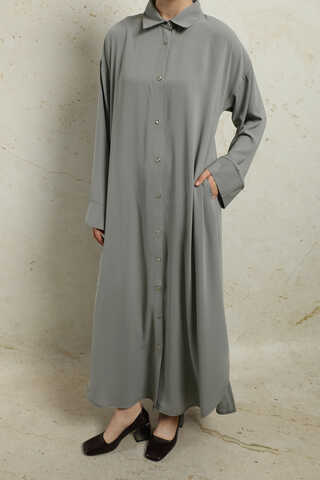 Duble Kol Salaş Gömlek Gri - 3