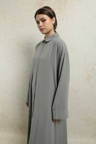 Duble Kol Salaş Gömlek Gri - 6