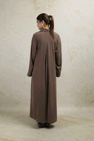 Duble Kol Salaş Gömlek Kahverengi - 9