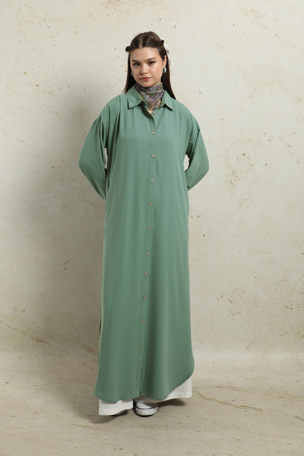 Duble Kol Salaş Gömlek Mint - 2