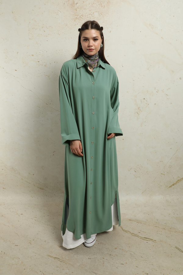 Duble Kol Salaş Gömlek Mint - 3