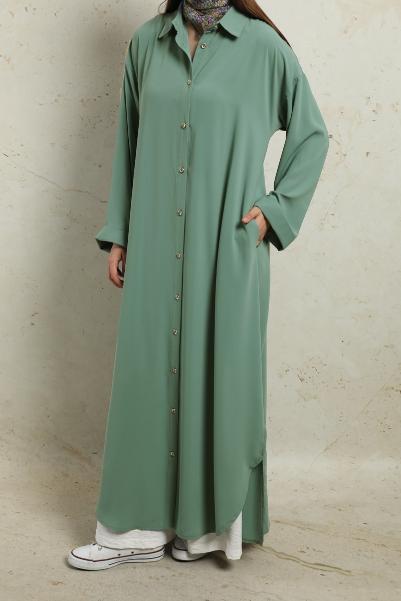 Duble Kol Salaş Gömlek Mint