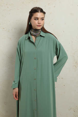 Duble Kol Salaş Gömlek Mint - 4