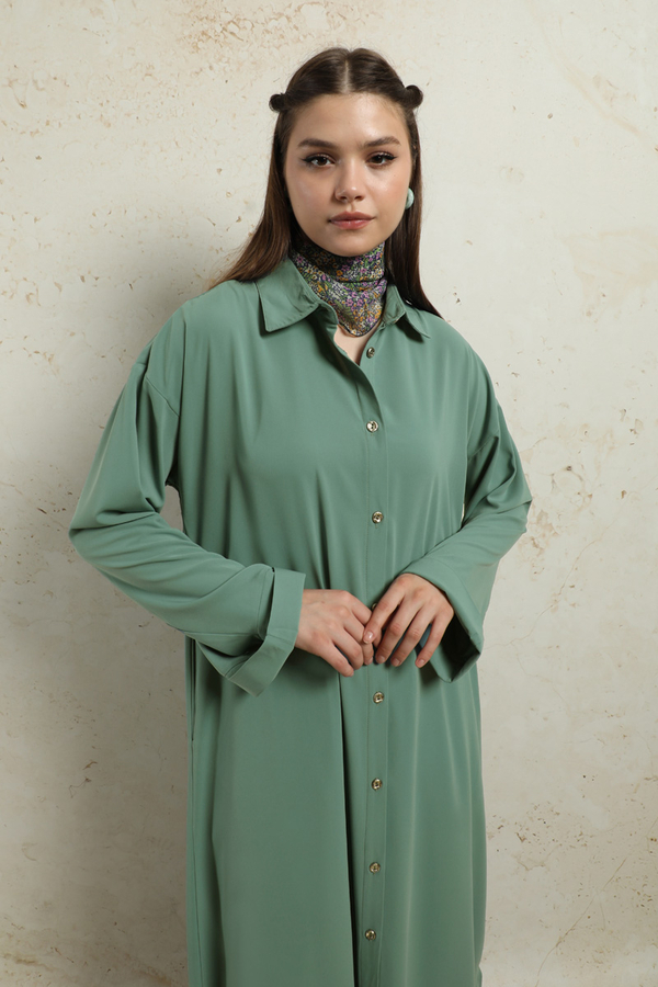 Duble Kol Salaş Gömlek Mint - 5