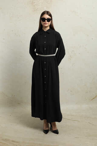 Duble Kol Salaş Gömlek Siyah - 2