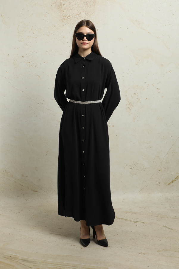 Duble Kol Salaş Gömlek Siyah - 2