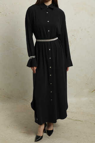 Duble Kol Salaş Gömlek Siyah - 3