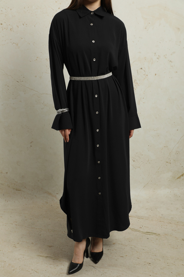 Duble Kol Salaş Gömlek Siyah - 3