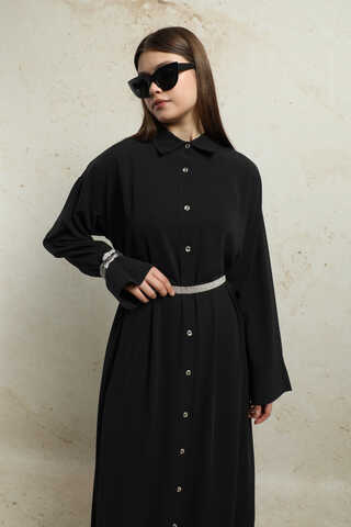 Duble Kol Salaş Gömlek Siyah - 1