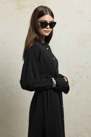 Duble Kol Salaş Gömlek Siyah - 6