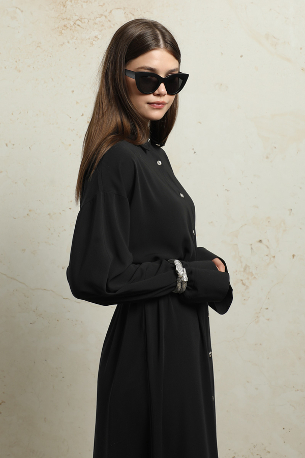 Duble Kol Salaş Gömlek Siyah - 6