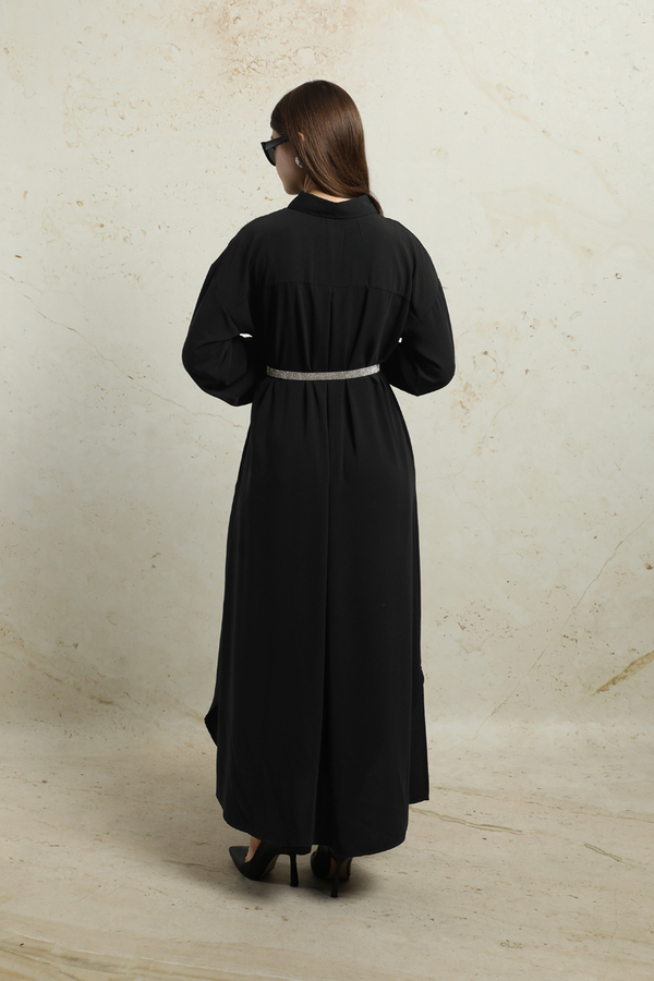 Duble Kol Salaş Gömlek Siyah - 8