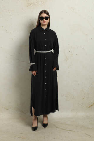 Duble Kol Salaş Gömlek Siyah - 5