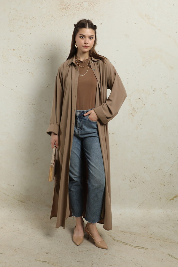 Duble Kol Salaş Gömlek Taba - 3