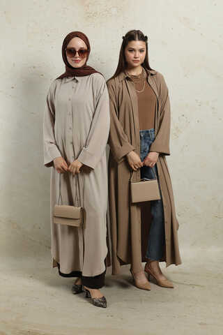 Duble Kol Salaş Gömlek Taba - 1