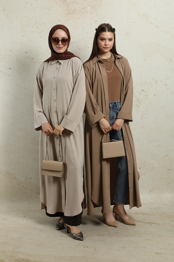 Duble Kol Salaş Gömlek Taba - 1