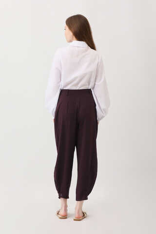 Düğme Detaylı Pantolon Mürdüm - 16