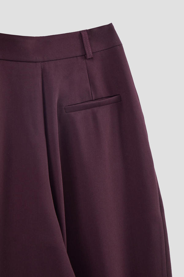 Düğme Detaylı Pantolon Mürdüm - 9