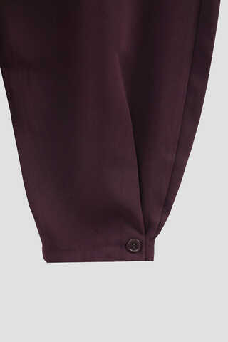 Düğme Detaylı Pantolon Mürdüm - 8