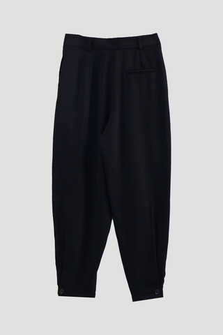 Düğme Detaylı Pantolon Siyah - 8