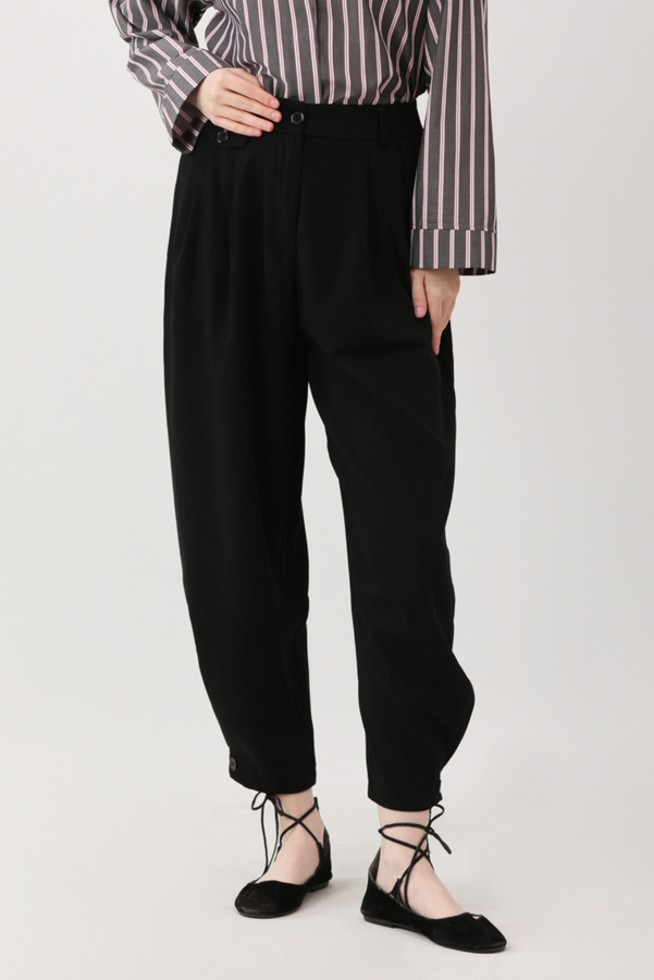 Düğme Detaylı Pantolon Siyah - 11