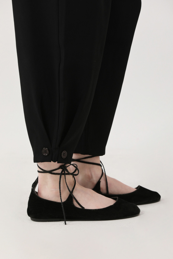 Düğme Detaylı Pantolon Siyah - 14