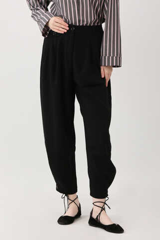 Düğme Detaylı Pantolon Siyah - 11