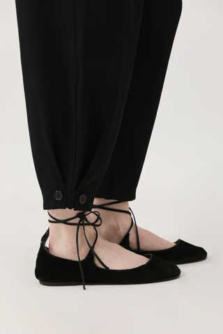 Düğme Detaylı Pantolon Siyah - 14