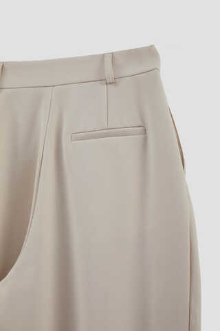 Düğme Detaylı Pantolon Taş - 10