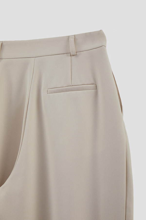 Düğme Detaylı Pantolon Taş - 10