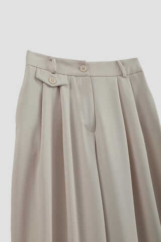 Düğme Detaylı Pantolon Taş - 11