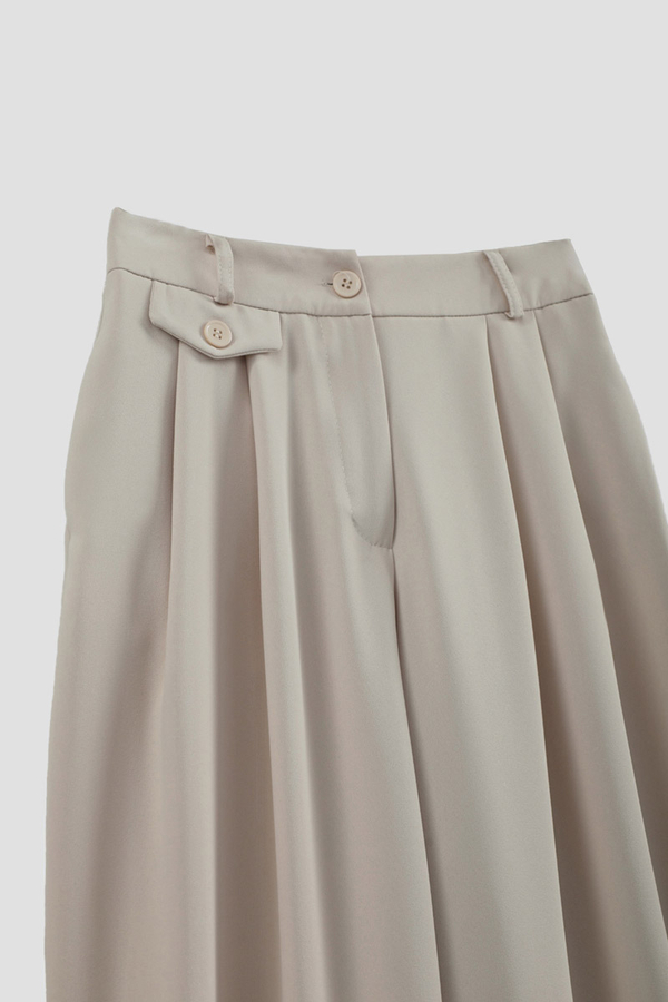 Düğme Detaylı Pantolon Taş - 11