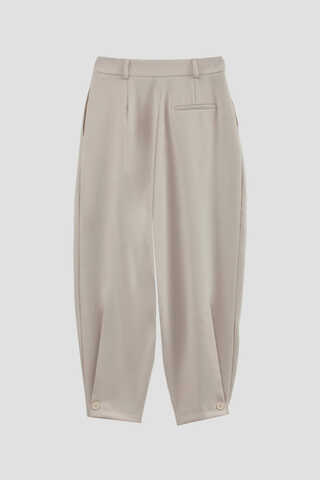 Düğme Detaylı Pantolon Taş - 8