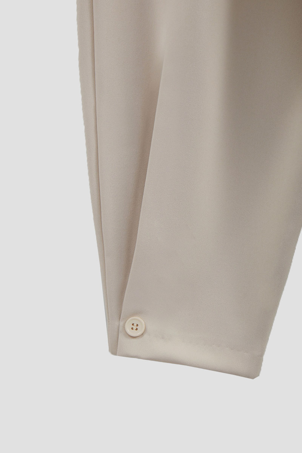 Düğme Detaylı Pantolon Taş - 9