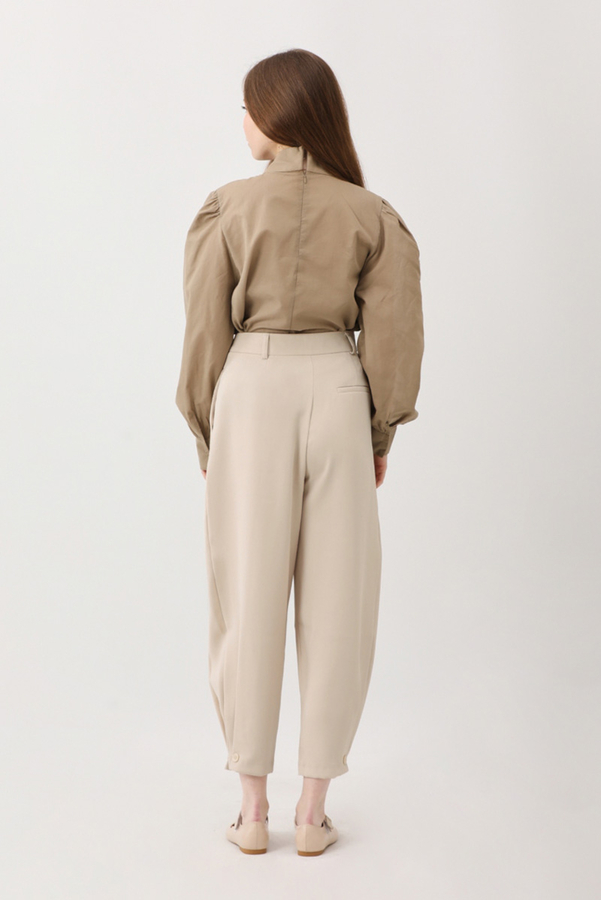 Düğme Detaylı Pantolon Taş - 14