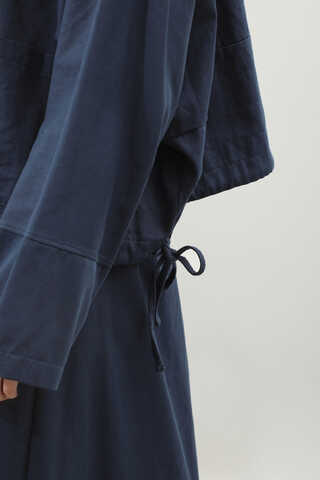 Düğmeli Ceket Etek Takım Lacivert - 7