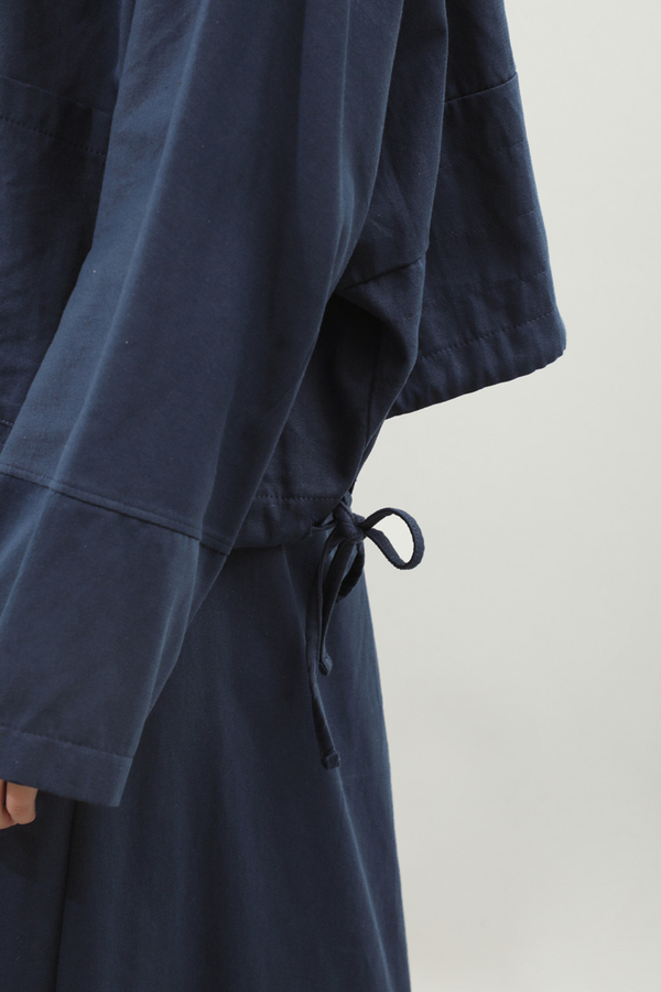 Düğmeli Ceket Etek Takım Lacivert - 7