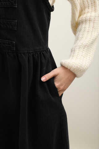 Düğmeli Denim Jile Siyah - 6