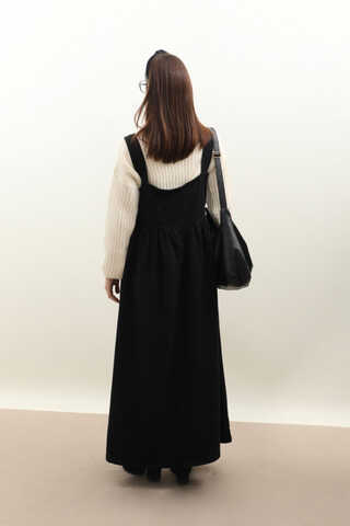 Düğmeli Denim Jile Siyah - 8