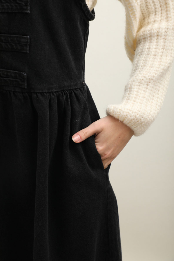 Düğmeli Denim Jile Siyah - 6