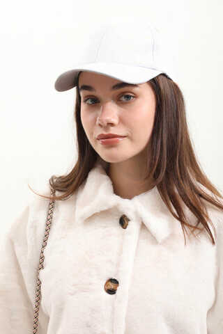 Düğmeli Kısa Kürk Ekru - 6