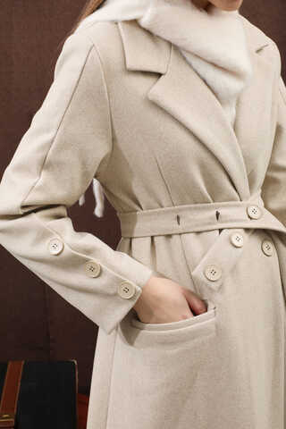 Düğmeli Klasik Kaban Taş - 7