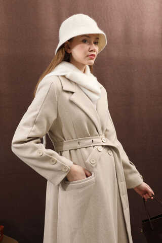 Düğmeli Klasik Kaban Taş - 8