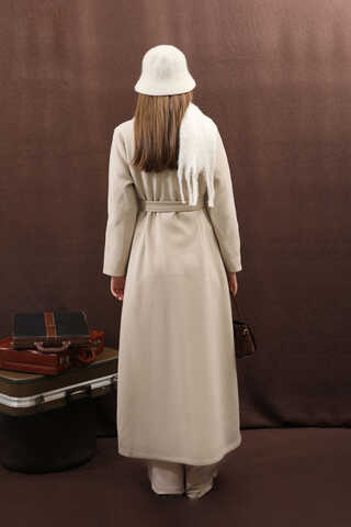 Düğmeli Klasik Kaban Taş - 12